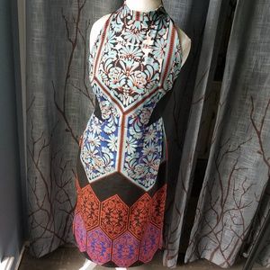 ASOS High Neck Black Floral Racerback Scuba Dress